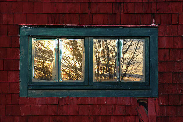 Barns Art Print featuring the photograph Sunrise in Old Barn Window by Sue Capuano