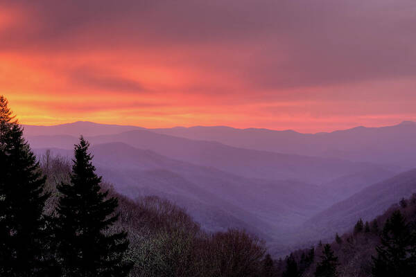 Dawn Art Print featuring the photograph Sunrise In The Smoky Mountains by Dennis Govoni