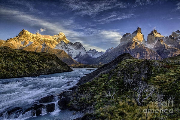 Patagonia Art Print featuring the photograph Sunrise Over Cascades by Timothy Hacker