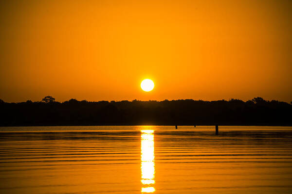 Sunrise Art Print featuring the photograph Sunrise over lake by Matthew Spano