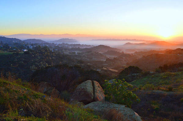 Sunrise Art Print featuring the photograph Sunrise Over San Fernando Valley by Glenn McCarthy Art and Photography