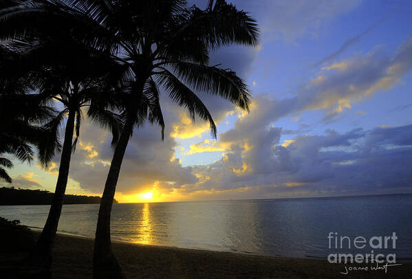 Kauai Art Print featuring the photograph Sunset Anini Beach Kauai by Joanne West