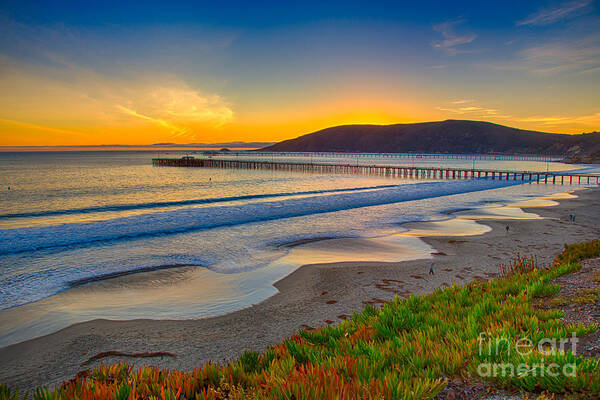 Seascape Art Print featuring the photograph Sunset At Avila Beach by Mimi Ditchie