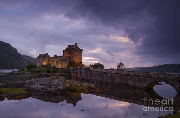 Castle Art Print featuring the photograph Sunset at Eilean Donan Castle by David Lichtneker