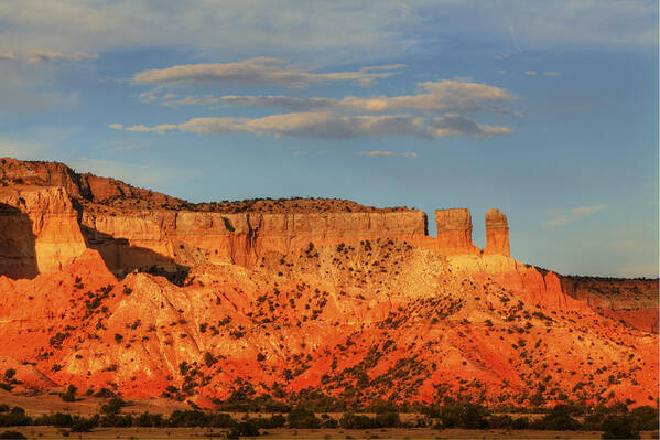 Georgia O'keefe Art Print featuring the photograph Sunset at Ghost Ranch by Alan Vance Ley