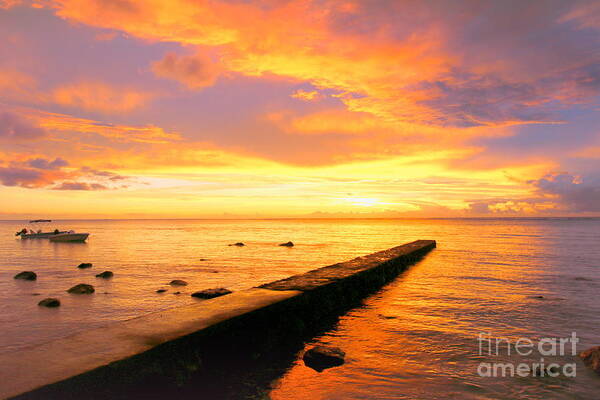 Sunset Art Print featuring the photograph Sunset at Mauritius by Amanda Mohler