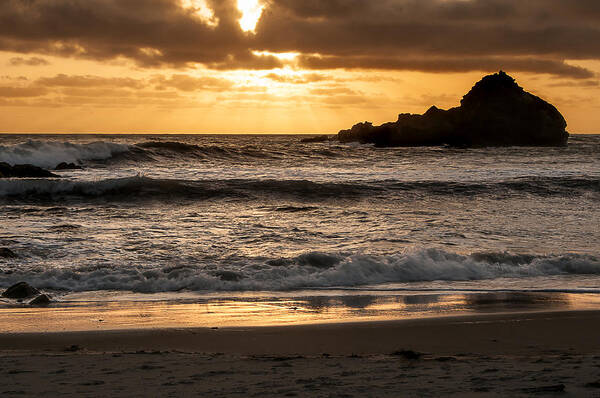 Photography Art Print featuring the photograph Sunset at Pfeiffer State Beach by Lee Kirchhevel