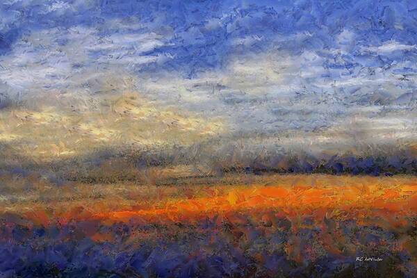 Landscape Art Print featuring the painting Sunset Field by RC DeWinter