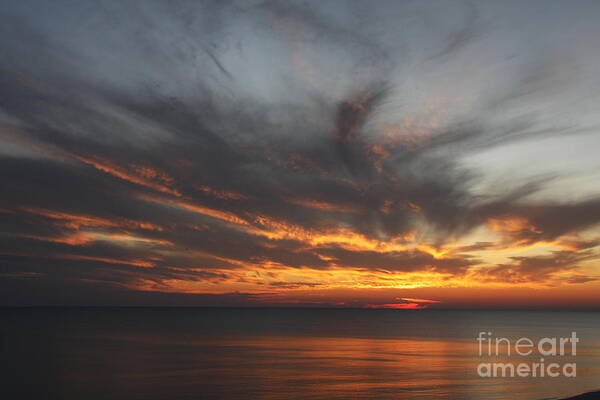 Sunset Art Print featuring the photograph Sunset Fiery Sky by Christiane Schulze Art And Photography