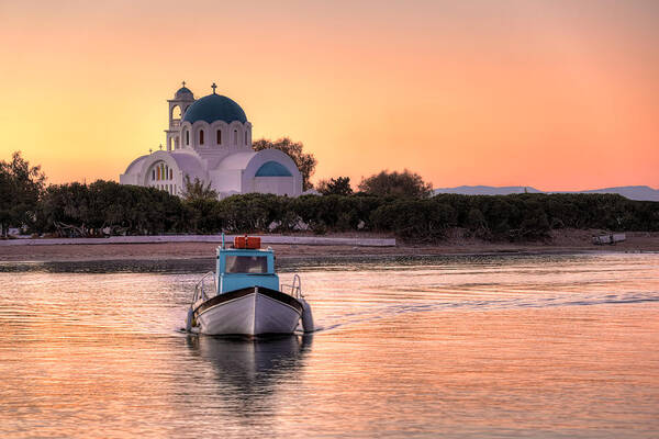 Skala Art Print featuring the photograph Sunset in Agistri island - Greece by Constantinos Iliopoulos