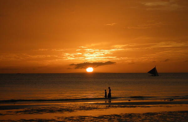 Sunset Art Print featuring the photograph Sunset in Boracay by Victoria Lakes