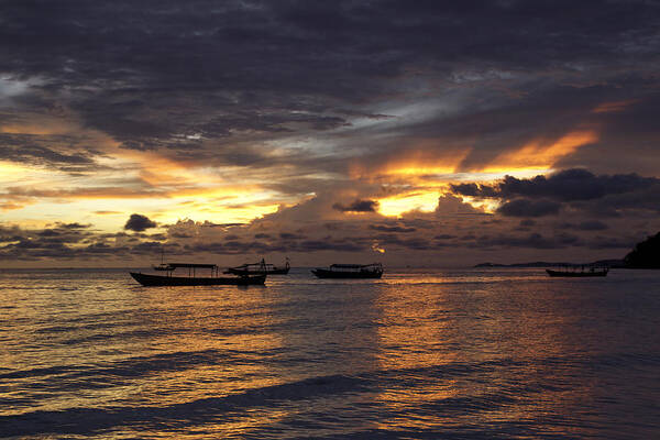 Sunset Art Print featuring the photograph Sunset on the coast by David Freuthal