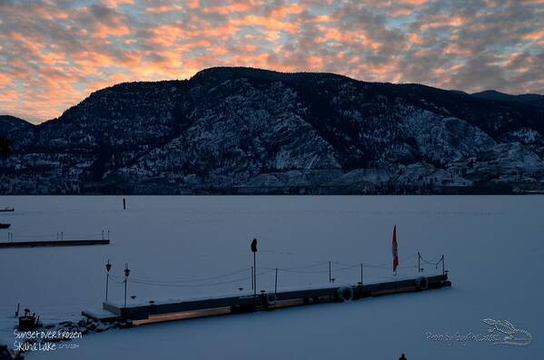Sunset Art Print featuring the photograph Sunset Over Frozen Skaha Lake 02-07-2014 by Guy Hoffman