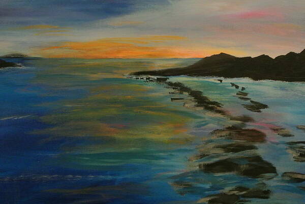 Sunset Art Print featuring the painting Sunset Paradise by Lynne McQueen