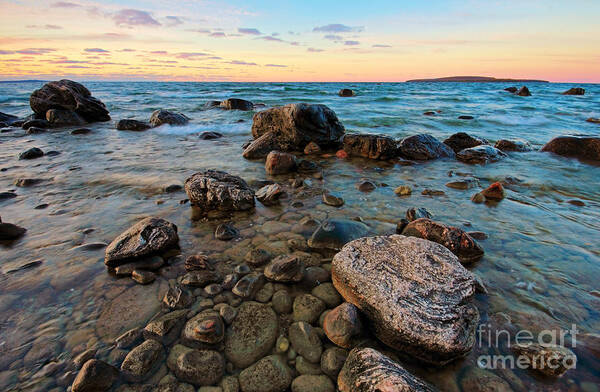 Sunset Art Print featuring the photograph Sunset Rocks by Charline Xia