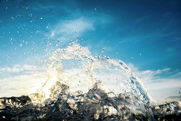 Spray Art Print featuring the photograph Sunset Splash by Grace Oda