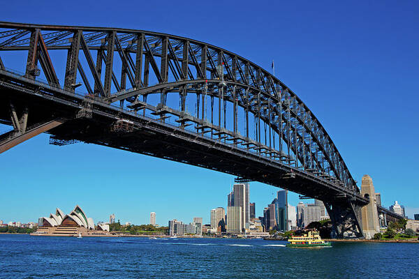 Financial District Art Print featuring the photograph Sydney Harbour Bridge, Opera House And by Scott E Barbour