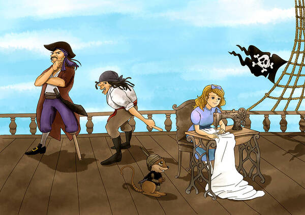 Pirate Art Print featuring the painting Tammy and the Pirates by Reynold Jay