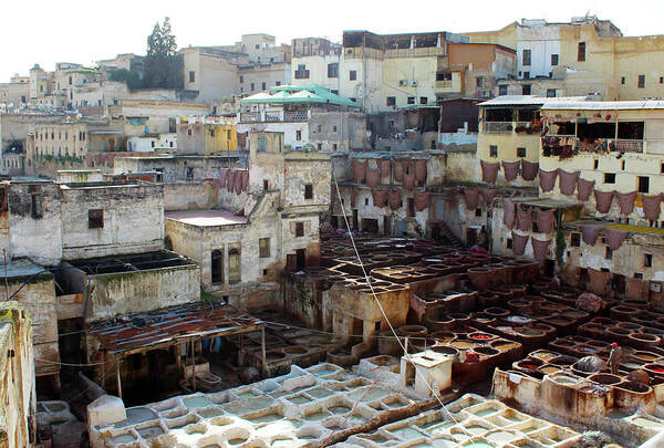Built Structure Art Print featuring the photograph Tanneries Almedina - Fez - Morocco by Lelia Valduga