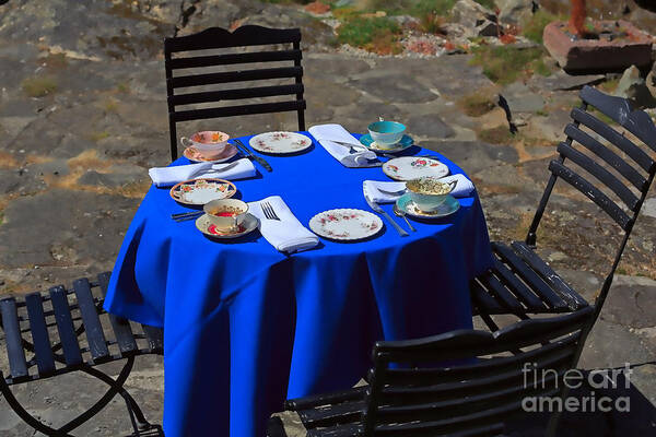 Tea Art Print featuring the photograph Tea on the Terrace by Louise Heusinkveld