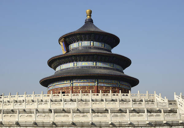 Temple Art Print featuring the photograph Temple of Heaven - Tiantan Park - Beijing China by Brendan Reals