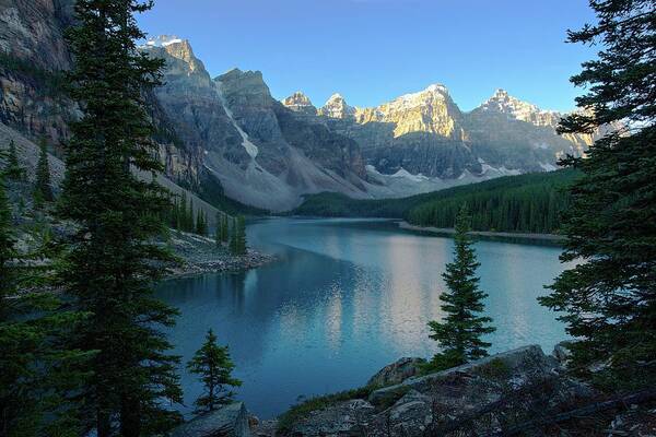 Scenics Art Print featuring the photograph Ten Peaks Of Moraine Lake by J.p.andersen Images