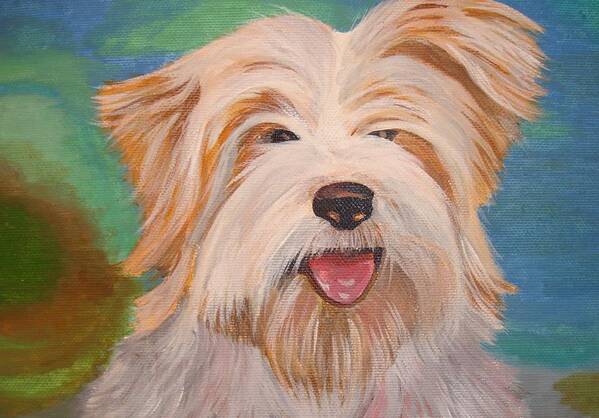 Dog Art Print featuring the painting Terrier Portrait by Taiche Acrylic Art