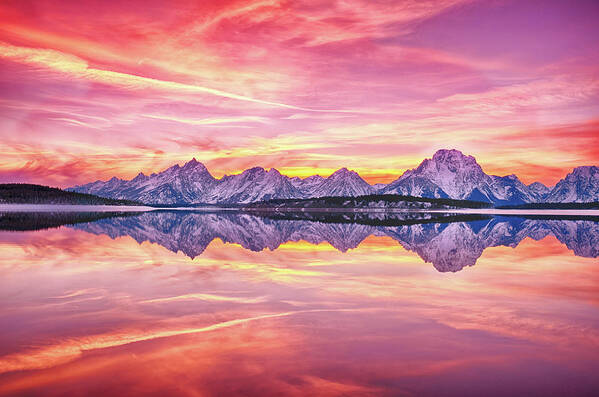 Tranquility Art Print featuring the photograph Teton Reflection by Chen Su