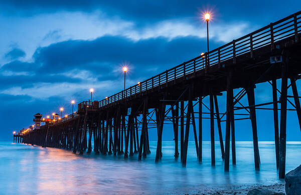 Oceanside Art Print featuring the photograph The Blue Hour by Tassanee Angiolillo