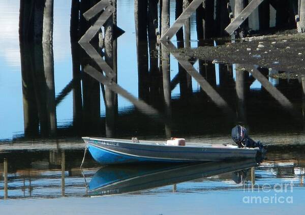 Skiff Art Print featuring the photograph The Blue Skiff by Laura Wong-Rose