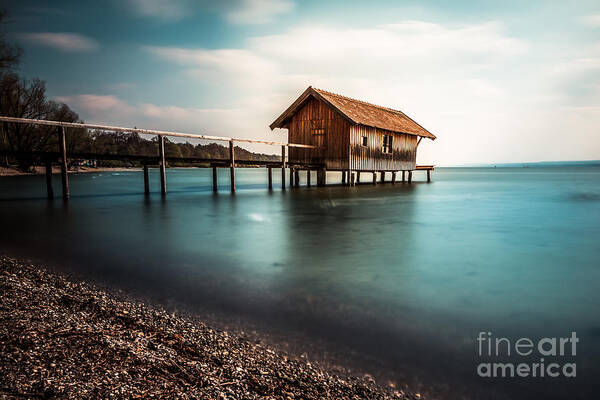 Ammersee Art Print featuring the photograph The boats house II by Hannes Cmarits