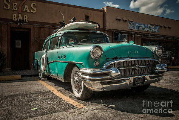 Auto Art Print featuring the photograph The Buick II - ready to surf by Hannes Cmarits