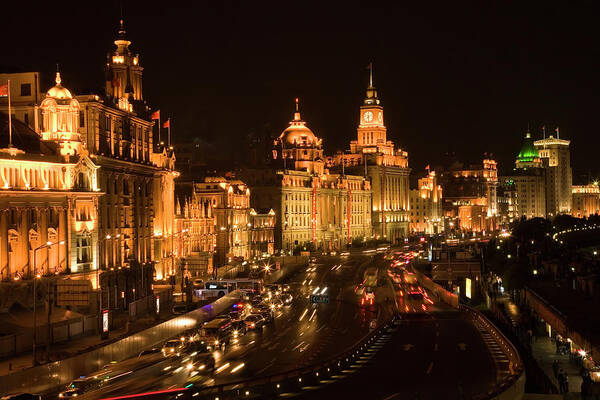 Architecture Art Print featuring the photograph The Bund, Old Part Of Shanghai by William Perry