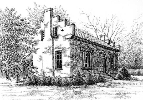 Carter House Art Print featuring the drawing The Carter House in Franklin Tennessee by Janet King