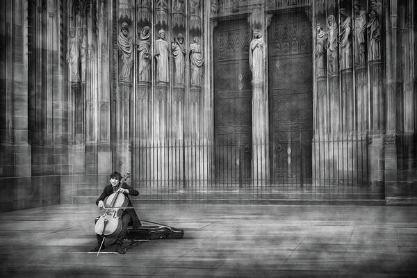 Cello Art Print featuring the photograph The Cellist by Roswitha Schleicher-schwarz