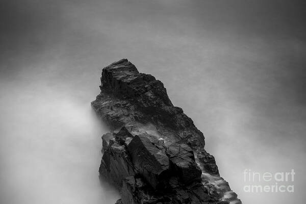 Black And White. B / W Stones Art Print featuring the photograph The cliff by Gunnar Orn Arnason