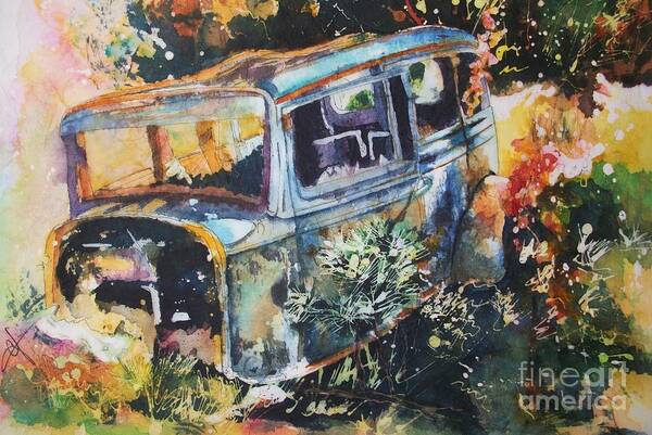 Studebaker Art Print featuring the painting The Courting Car by Carol Losinski Naylor
