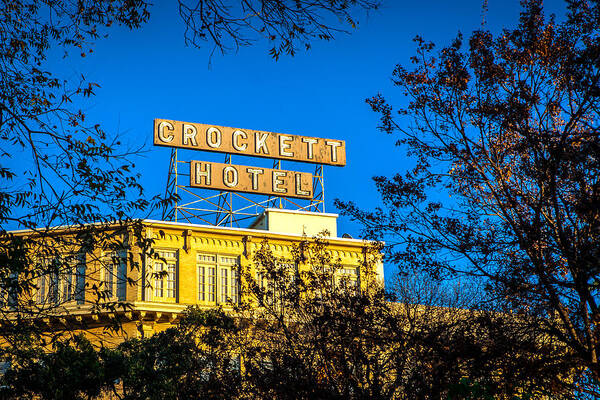 Alamo Art Print featuring the photograph The Crockett Hotel by Melinda Ledsome