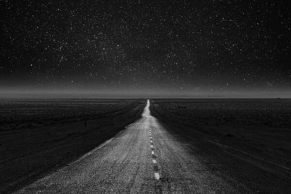 Road Art Print featuring the photograph The Dark Eternal Night by Asef Azimaie
