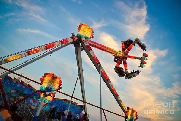 Carnival Rides Art Print featuring the photograph The Fire Ball by Colleen Kammerer