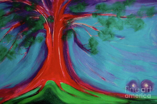 Tree Art Print featuring the painting The First Tree by jrr by First Star Art