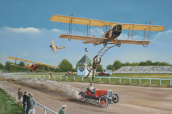 Aircraft Art Print featuring the painting The Flying Circus by Kenneth Young