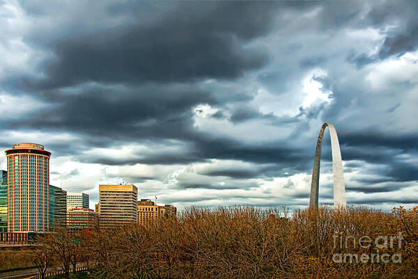 Gateway Arch Art Print featuring the photograph The Gateway Arch Downtown St. Louis by Cindy Tiefenbrunn