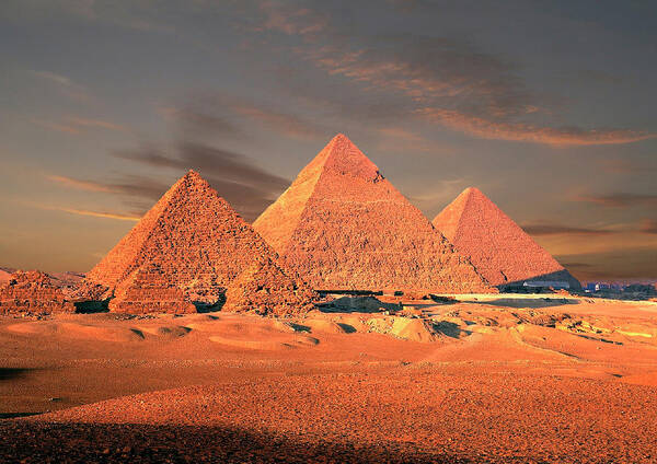 Tranquility Art Print featuring the photograph The Golden Pyramids Of Egypt by Nick Brundle Photography