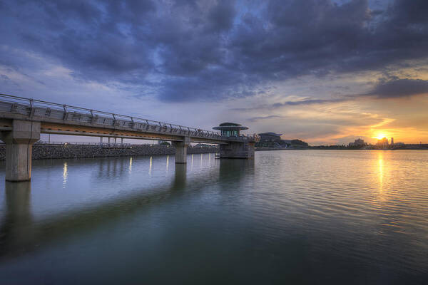 Tranquility Art Print featuring the photograph The Jetty At The Dam by Khasif Photography