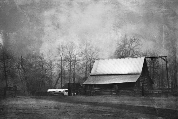 Vintage Art Print featuring the photograph The Old Barn by Theresa Tahara