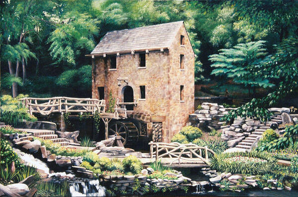 Gone With The Wind Art Print featuring the painting The Old Mill by Glenn Pollard