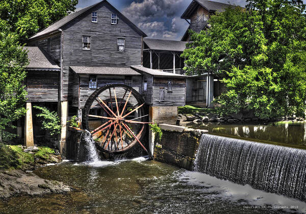 Antique Art Print featuring the photograph The Old Mill Restaurant by Deborah Klubertanz