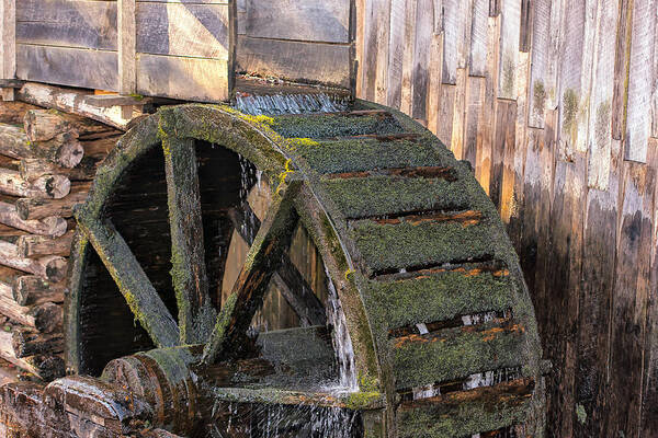 Cades Cove Art Print featuring the photograph The Old Waterwheel by Victor Culpepper