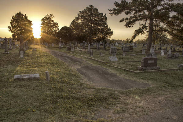 Cemetery Art Print featuring the photograph The Path to Light by Jason Politte